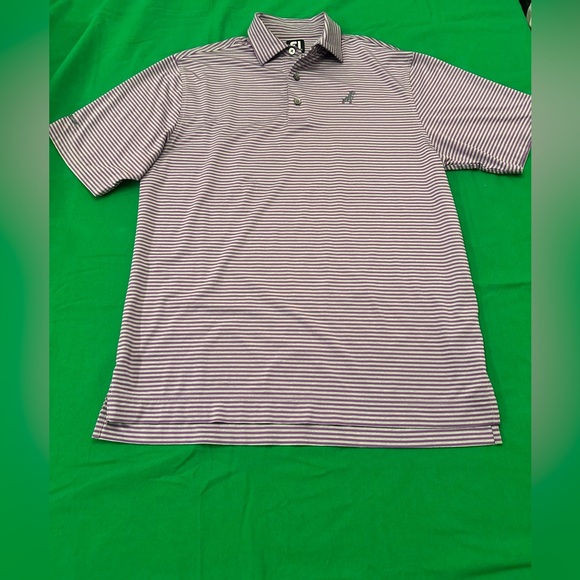 FootJoy purple and grey striped polo. Size medium. - Picture 1 of 7